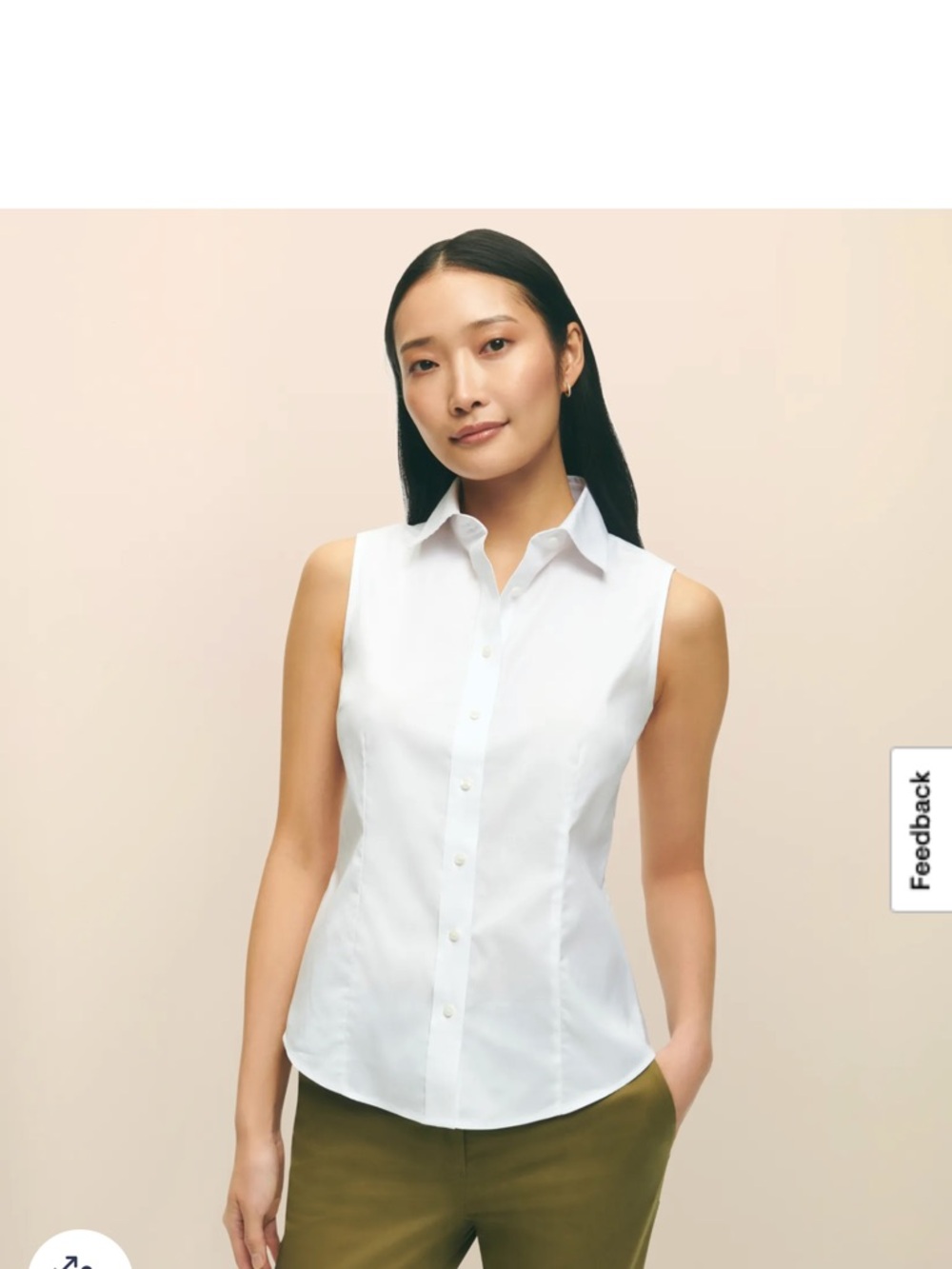 Brooks Brothers Sleeveless No Iron White Button-Down Shirt